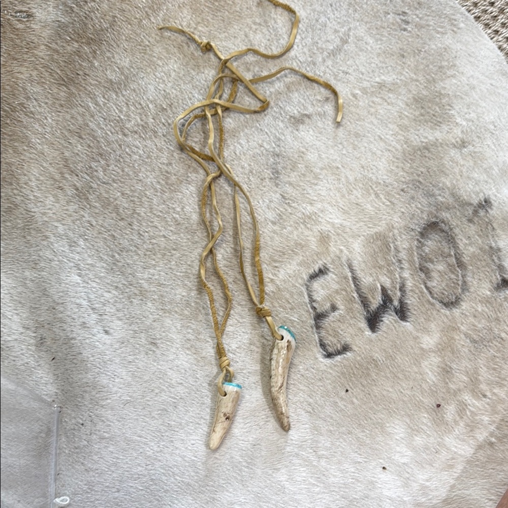 Natural Tooth Pendant Necklace
